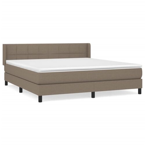 vidaXL Lit à sommier tapissier avec matelas Taupe 180x200 cm Tissu
