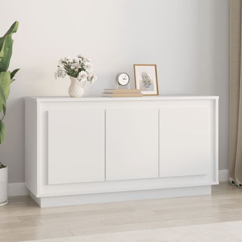Buffet Blanc 102x35x55 Cm Bois Contreplaqué