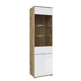 Vitrine 2 Portes Selma Blanc Et Bois