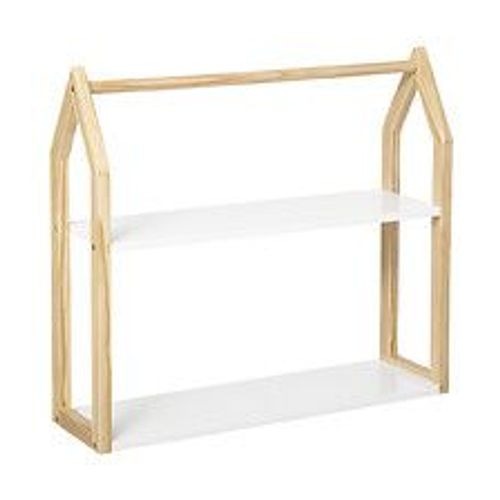 Étagère Forme Maison En Bois Pour Chambre D'enfant H 51 Cm