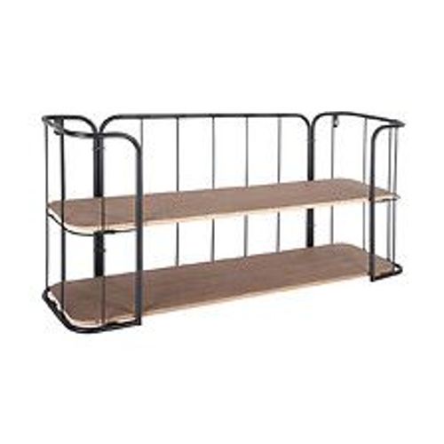 Étagère Murale En Bois Et Acier Noir 75 X 36 Cm