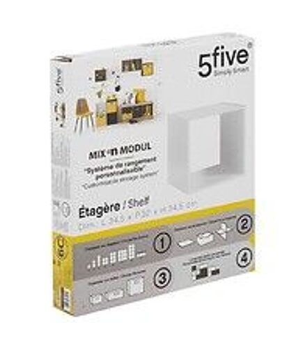 Meuble Étagère 1 case de rangement Blanc H 34.5 cm - à poser ou mural