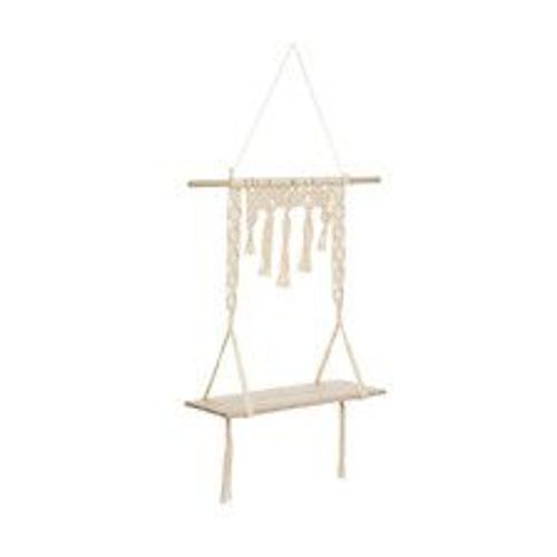 Étagère Murale Macramé En Bois Et Coton 60 X 80 Cm