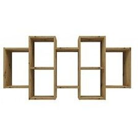 Selma - Bibliothèque Suspendue Style Moderne Salon - 129.5x20x65 - 7 Tablettes - Artisan