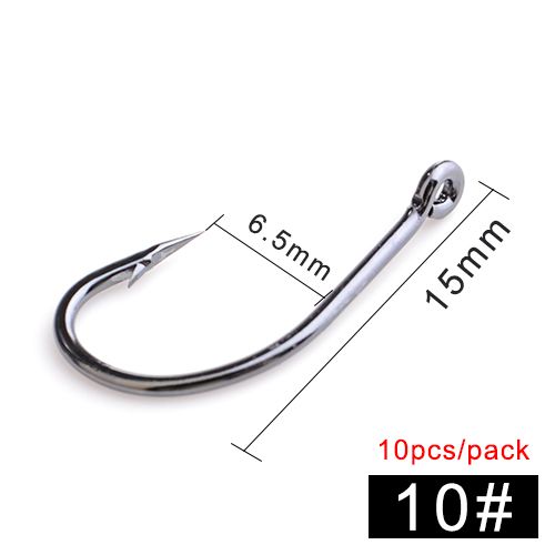 1 Paquet - Taille 10 - Hameçon De Pêche À Haute Teneur En Carbone, Hameçon Unique Avec ¿Il, Carpe, Poisson Chat, Anzol, Jig, Matériel De Pêche, 10 Pièces