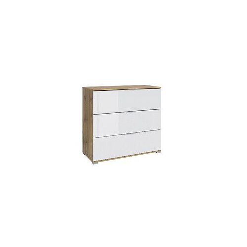 Commode 3 tiroirs Selma Blanc et Blanc