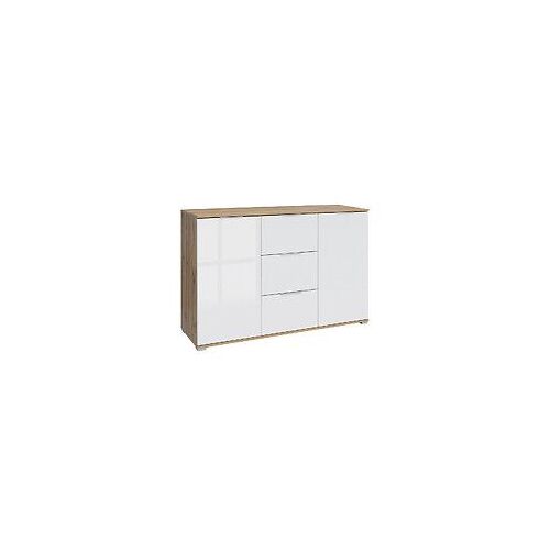 Buffet 2 portes 3 tiroirs Selma Blanc et Bois