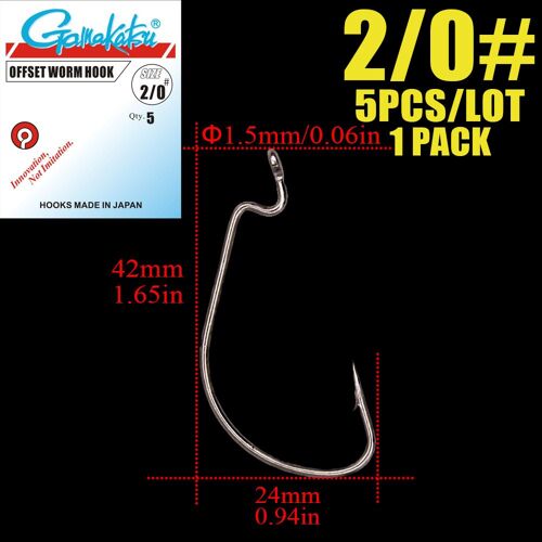 Packs 15pcs-3 - 2-0 - Hameçon De Pêche À Décalage Large, En Acier Au Carbone, Pour Leurre Souple, Bar, Carpe, Hameçon De Ver