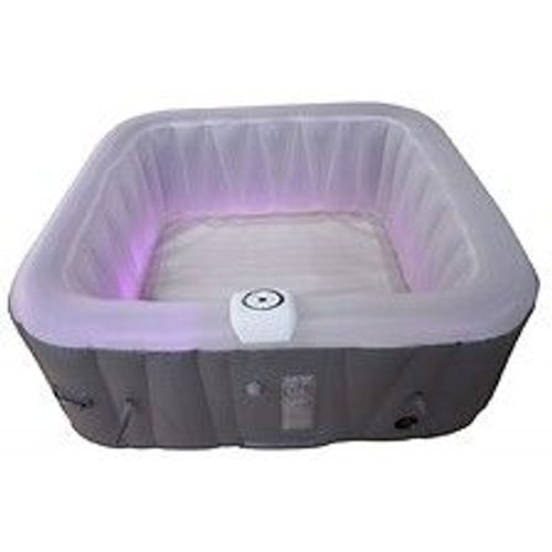 Spa gonflable 4 personnes carré avec bandeau LED Sun Spa - Prêt en 5 minutes - Couverture et filtre inclus