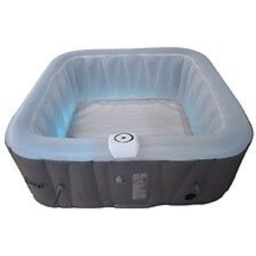 Spa gonflable 6 personnes carré avec bandeau LED Sun Spa - Prêt en 5 minutes - Couverture et filtre inclus