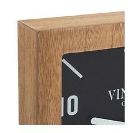 Horloge à poser en bois et support en métal Noir H 23 cm