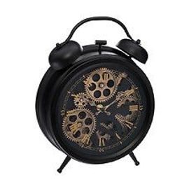 Horloge à poser en métal Noir aspect vintage déco industrielle