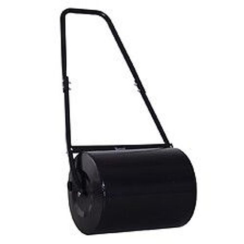 Rouleau à gazon jardin en acier avec poignée dim. 50L x 32l x 108H cm lestage max. 30 L noir