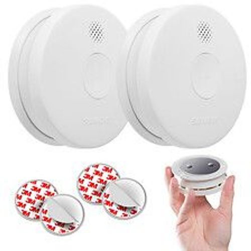 Lot de 2 détecteurs de fumée NF Autonomie 5 ans Garantie 3 ans - 5TC1292-6 + supports aimantés-SIEMENS