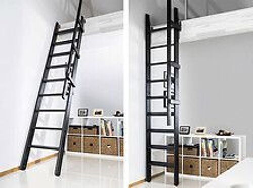 Echelle de meunier rabattable : 55cm de large - Couleur : Noir (RAL 9017) - MSP/CC