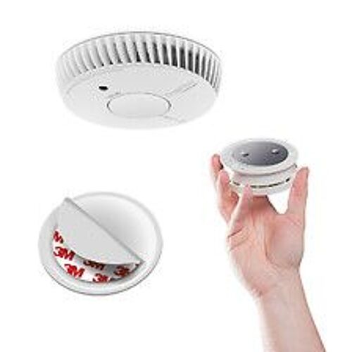 Lot de 3 détecteurs de fumée NF autonomie 5ans-garantie 10 ans + 3 supports aimantés-ANGELEYE