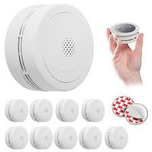 Lot de 10 détecteurs de fumée NF avec supports magnétiques, Autonomie et Garantie 10 ans-SIEMENS