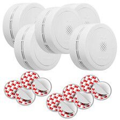 Lot de 5 détecteurs de fumée NF avec supports magnétiques, Autonomie et Garantie 10 ans-SIEMENS