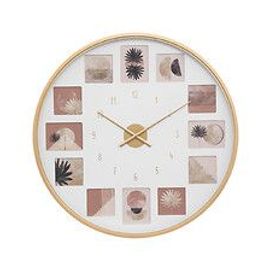 Pendule murale Pêle-mêle en Métal Doré D 76,5 cm