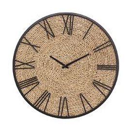 Pendule murale originale en Métal et Paille D 50 cm