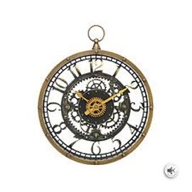 Pendule murale avec mécanisme apparent et forme gousset D 27 cm