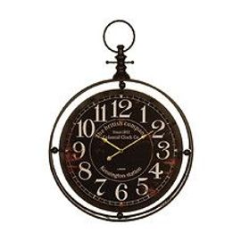 Pendule murale en métal forme gousset D 60 cm