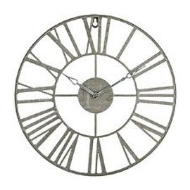 Pendule murale en métal Vintage Industriel gris D 36,5 cm