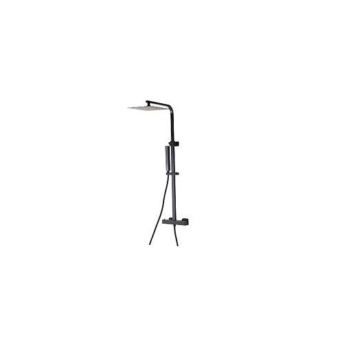 Colonne de douche thermostatique NILA noir mat 20 cm x 20 cm