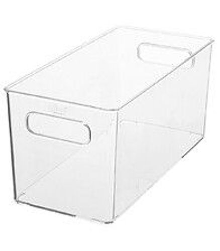 Boite de rangement transparente pour accessoires beauté et maquillage 15 x 31 x 15 cm