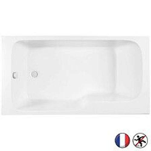 Baignoire bain douche Malice, antidérapante Blanc mat, 160 X 85 version droite