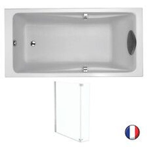 Baignoire droite Odéon up, confort+ et pare bain, 180 X 80