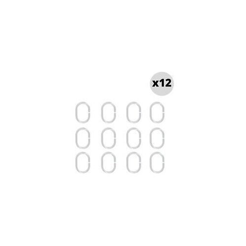 Spirella Lot de 12 anneaux pour rideaux de douche C-MINOR Transparent