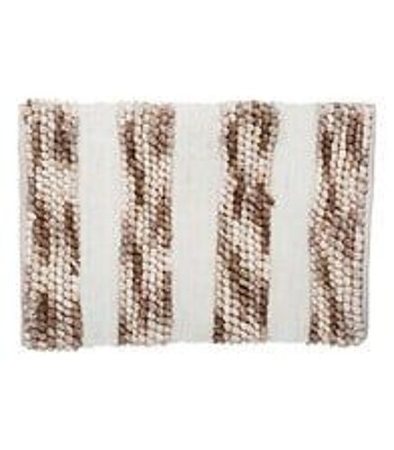 Tapis de salle de Bain ?pais ray? Taupe 50 x 75 cm