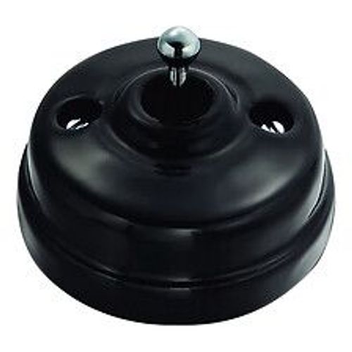 Va et Vient Porcelaine noire Manette et vis chrome brillant DIMBLER-FONTINI