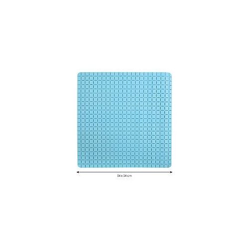MSV Tapis Fond de douche antid?rapant Caoutchouc QUADRO 54x54cm Bleu