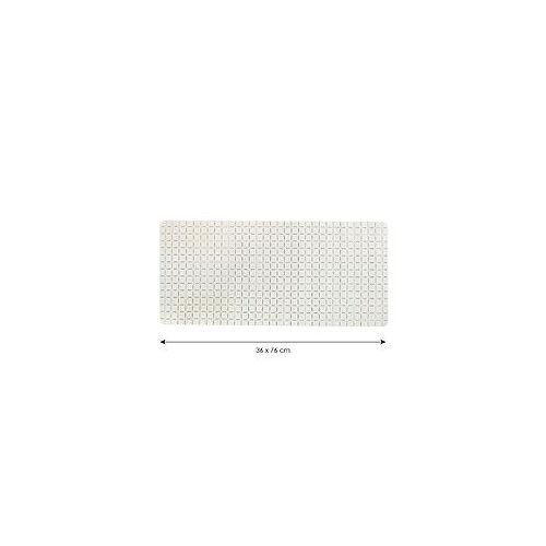 Tapis Fond de baignoire antid?rapant Caoutchouc QUADRO 36x76cm Blanc