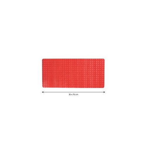 Tapis Fond de baignoire antid?rapant Caoutchouc QUADRO 36x76cm Rouge