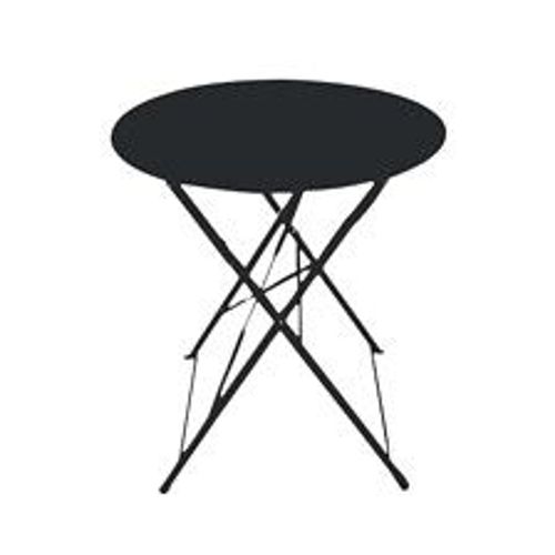 Table Ronde D'ext?Rieur Pliante Bistro En Acier - Noir