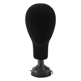 Tête de mannequin en mousse de polystyrène,porte-perruque,lunettes avec base,noir,35cm