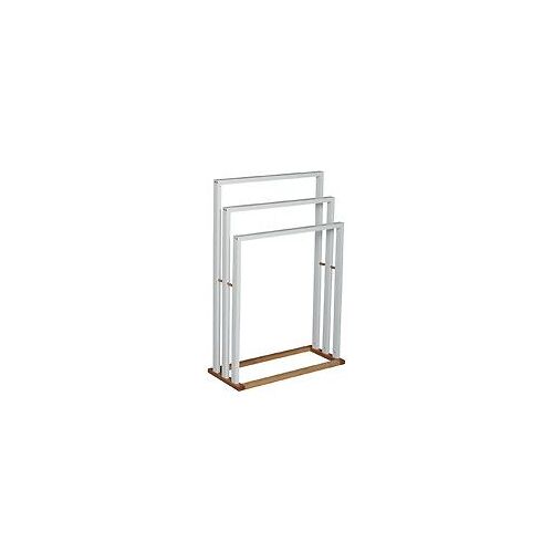 MSV Porte Serviettes Bambou et MDF Blanc