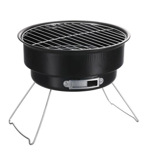 Barbecue rond Portable antiadhésif,Surface pliante,Barbecue à charbon de bois,Mini outil de pique-nique de Camping en plein air - Type C