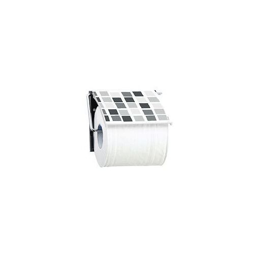MSV Porte Rouleau Papier Wc Mural PS et Acier chrom? MOSAIKO Gris