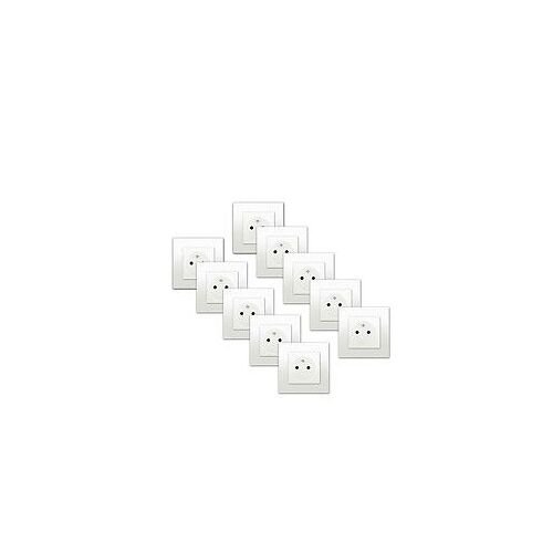 LOT de 10 Prises 2P+T Blanc Delta Viva + Plaques Blanc-Siemens Ingenuity for Life