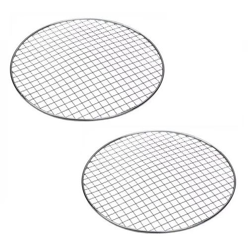Barbecue à Charbon Rond Coréen en Acier Inoxydable,Antiadhésif,Portable,pour Camping en Plein Air - Type 2pcs Net #B