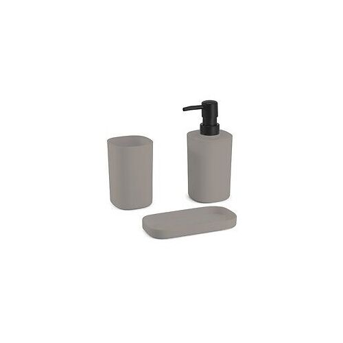 MSV ensemble 3 accessoires de salle de bain LONA Taupe