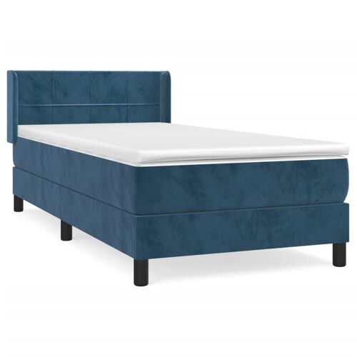 vidaXL Lit à sommier tapissier et matelas Bleu foncé 80x200 cm Velours