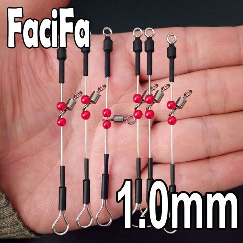 1.0 Mm Rouge - Connecteur De Pêche À Percussion À Roulement, Crochet Rapide, 6 Pièces