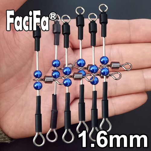 1.6 Mm Bleu - Connecteur De Pêche À Percussion À Roulement, Crochet Rapide, 6 Pièces