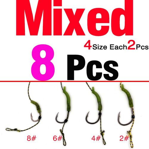 8set Mixte - Chod De Cheveux À Revêtement Antiadhésif Pour Pêche À La Carpe,Accessoire De Combinaison, Prêt Pour Attacher Les Crochets