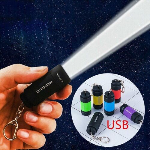 Mini porte-clés de poche, torche Rechargeable par USB, lampe de poche LED, imperméable, torche de poche, 2022